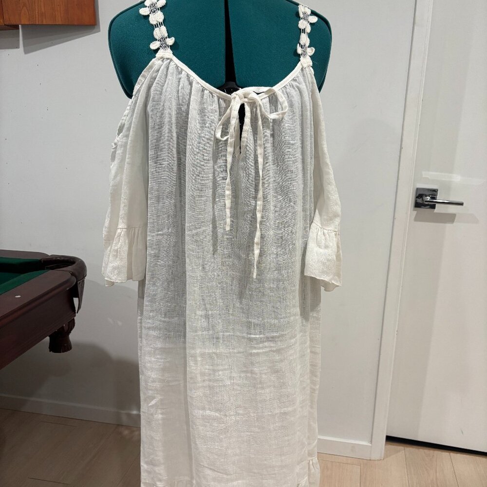 White linen dress made in Italy